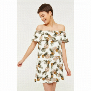 ARDENE Off Shoulder Pineapple Print Dress